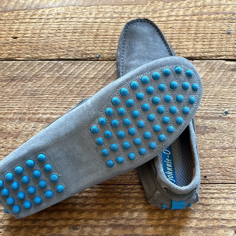 Johnnie-O grey suede driving shoe